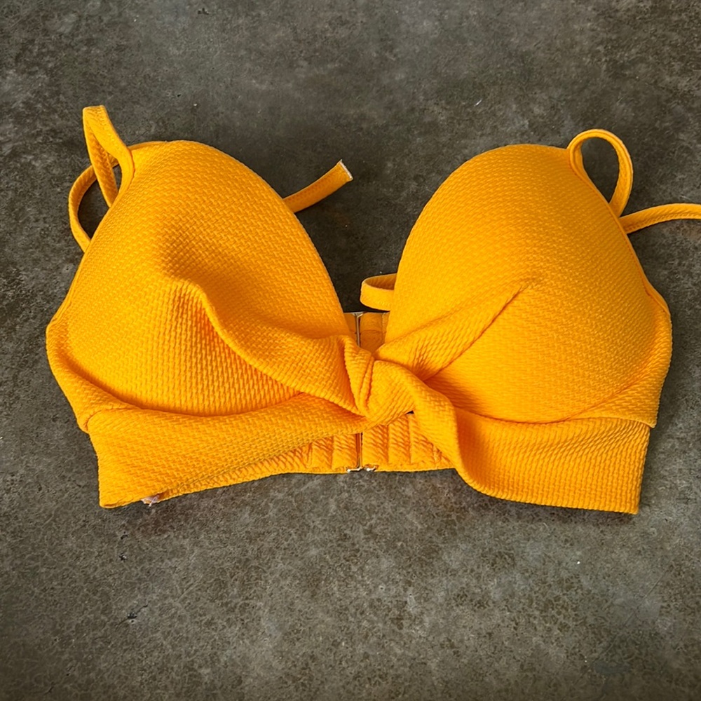 bright yellow molded cup bikini top 34D